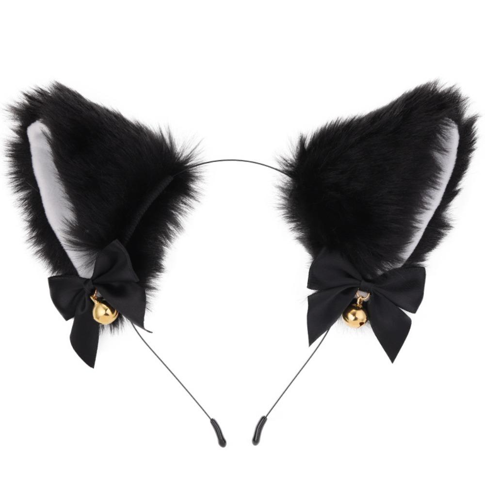 Realistic Plush Cat Ears Headband Furry Cosplay Hair Hoop Anime Headband Daily Wear