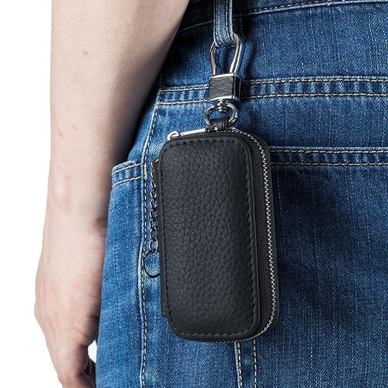 Neue Leder Mode Herren Schlüsseltasche, einfache Mini Damen Auto Schlüsseltasche, Haushalts Schlüsseltasche Universal