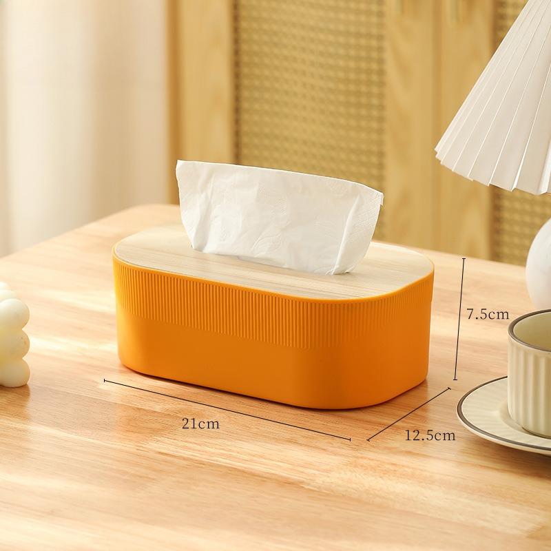 Desktop Storage Paper Box, Napkin Paper Wooden Tissue Box, Plastic Roll Paper Box, Creative for Home Use, Living Room, Bedroom