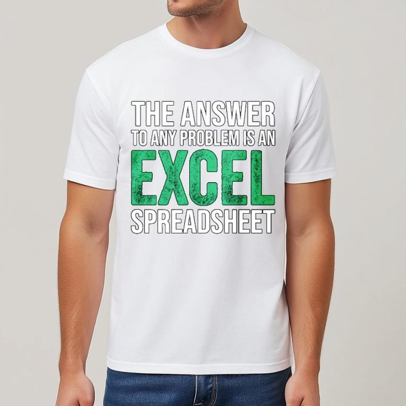 Plus Size Tshirt Soft Teenagers O Neck tshirt unisex The Answer To Any Problem Is An Excel Spreadsheet Hiphop For her Tee shirt