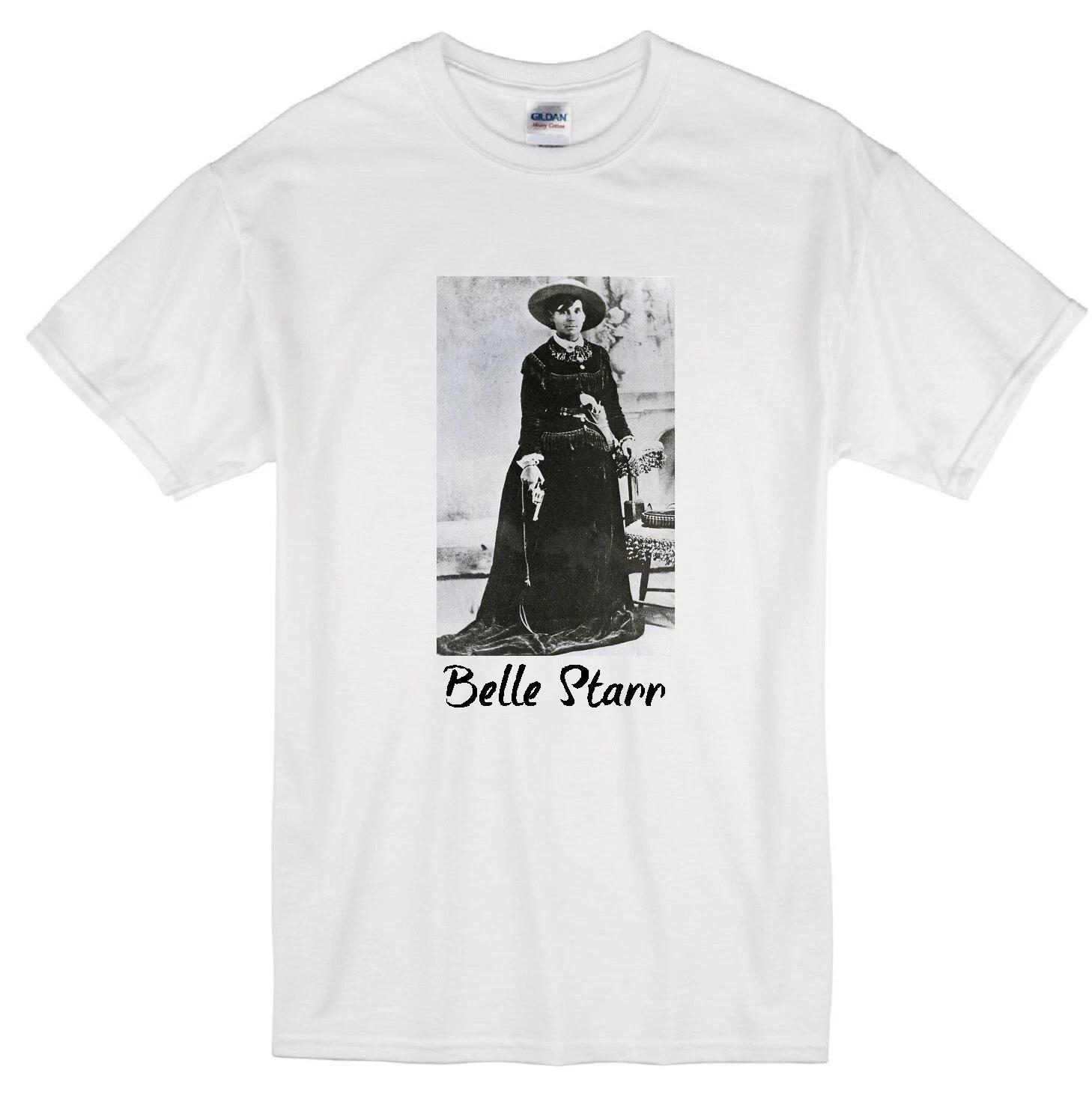 BELLE STARR WESTERN OUTLAW JESSE JAMES GANG RETRO WHITE T-shirt 3XL