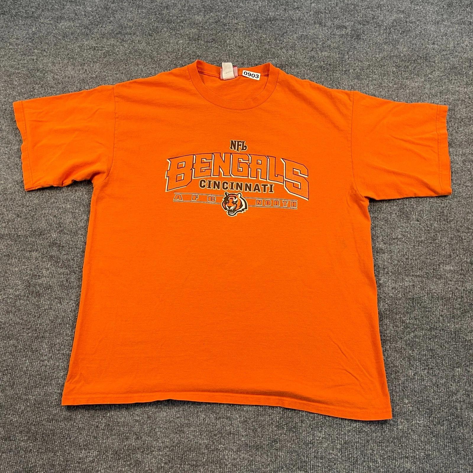 Vintage Y2K Cincinnati Bengals NFL Shirt XL 23x28 Orange AFC North S