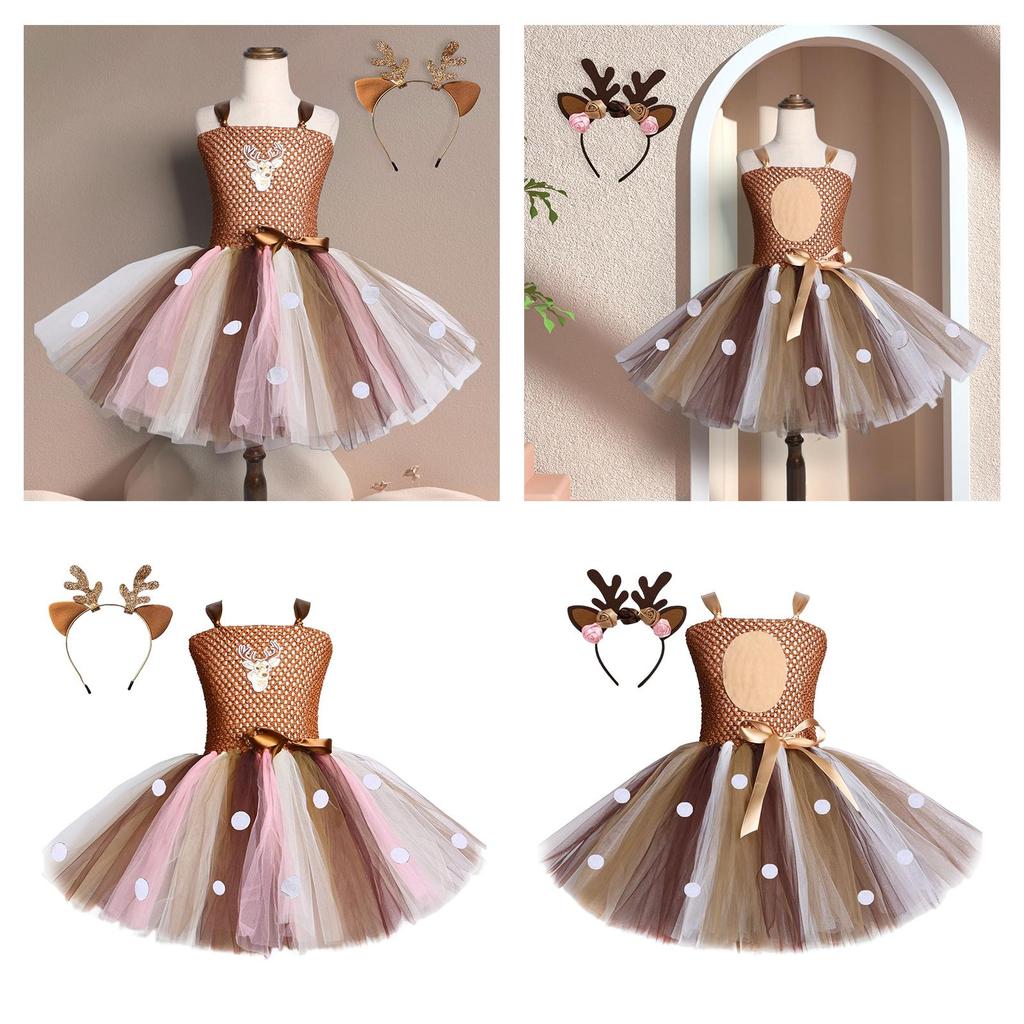 Reindeer Tutu Dress for Girls Children Clothes Princess Costume Birthday