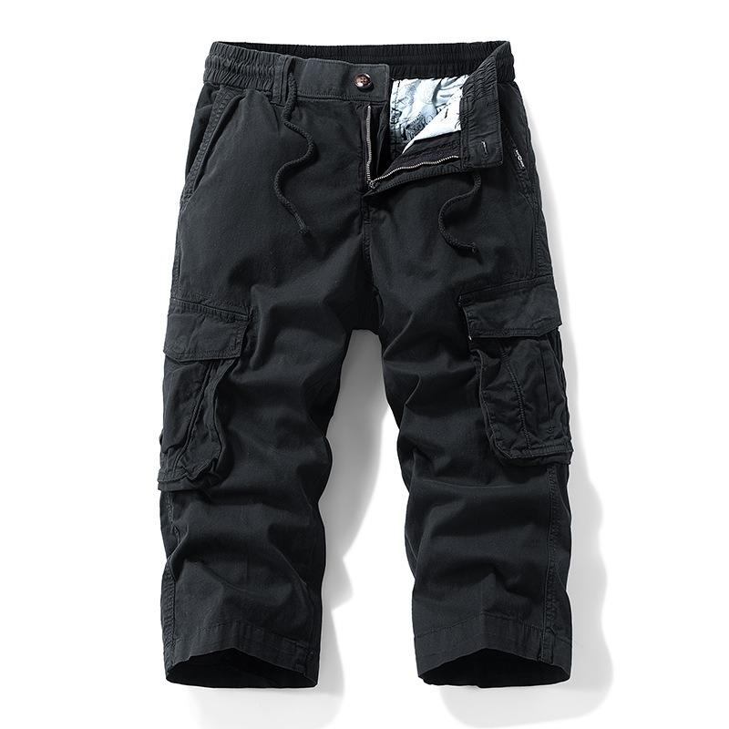 Summer new overalls casual loose men's eight-point pants simple and versatile trendy brand men's high-end pants