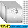20/2Sets Cabinet Hinge Repair Plate Kits Stainless Steel Kitchen Cupboard Door Hinge Mounting Plate with Holes Fixing Brackets