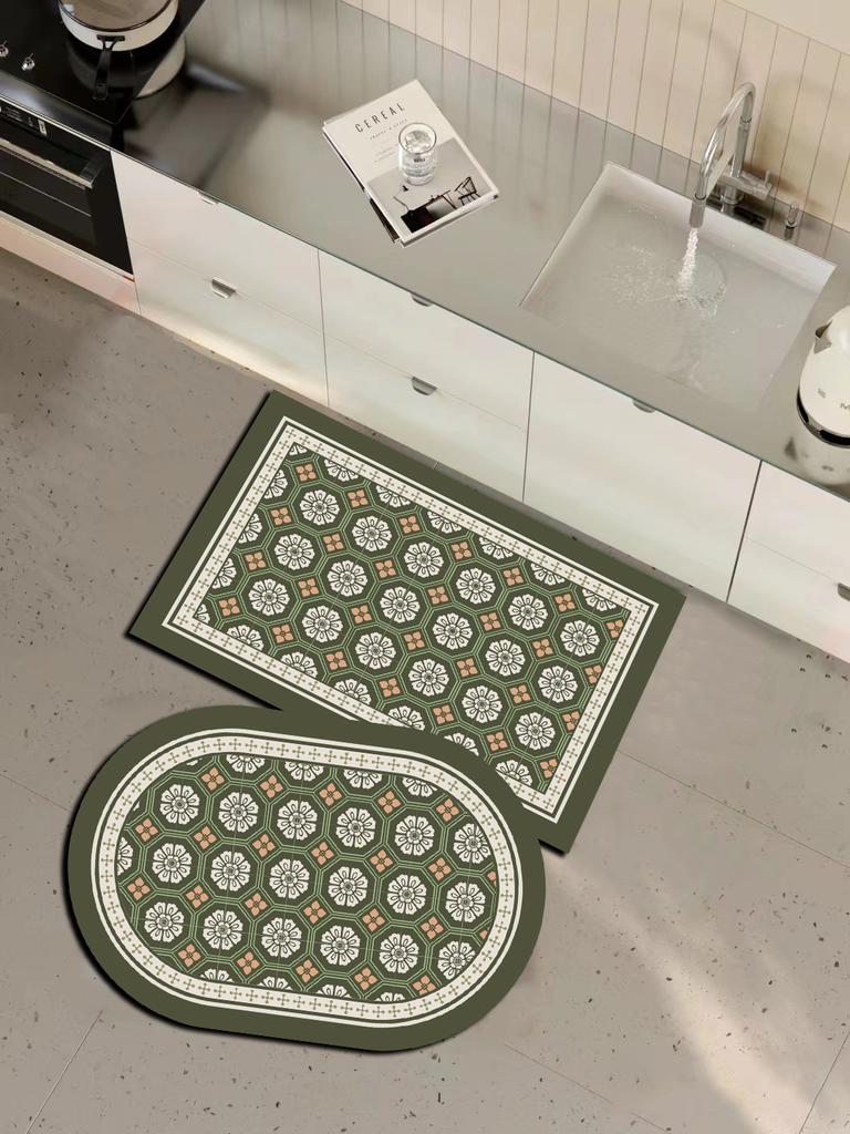 Custom Fast Water Drying Cushioned PET Friendly Bath Mat Super Absorbent Non-Slip Rubber Plaid Pattern Home Hotel Bathroom Use