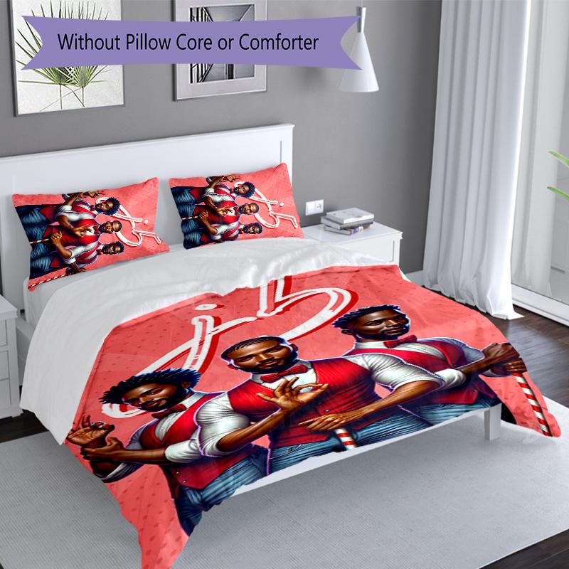 3pcs Delta Sigma Theta logo pattern bedding set duvet cover set includes duvet cover &pillowcases, perfect all season bedroom decoration & gift