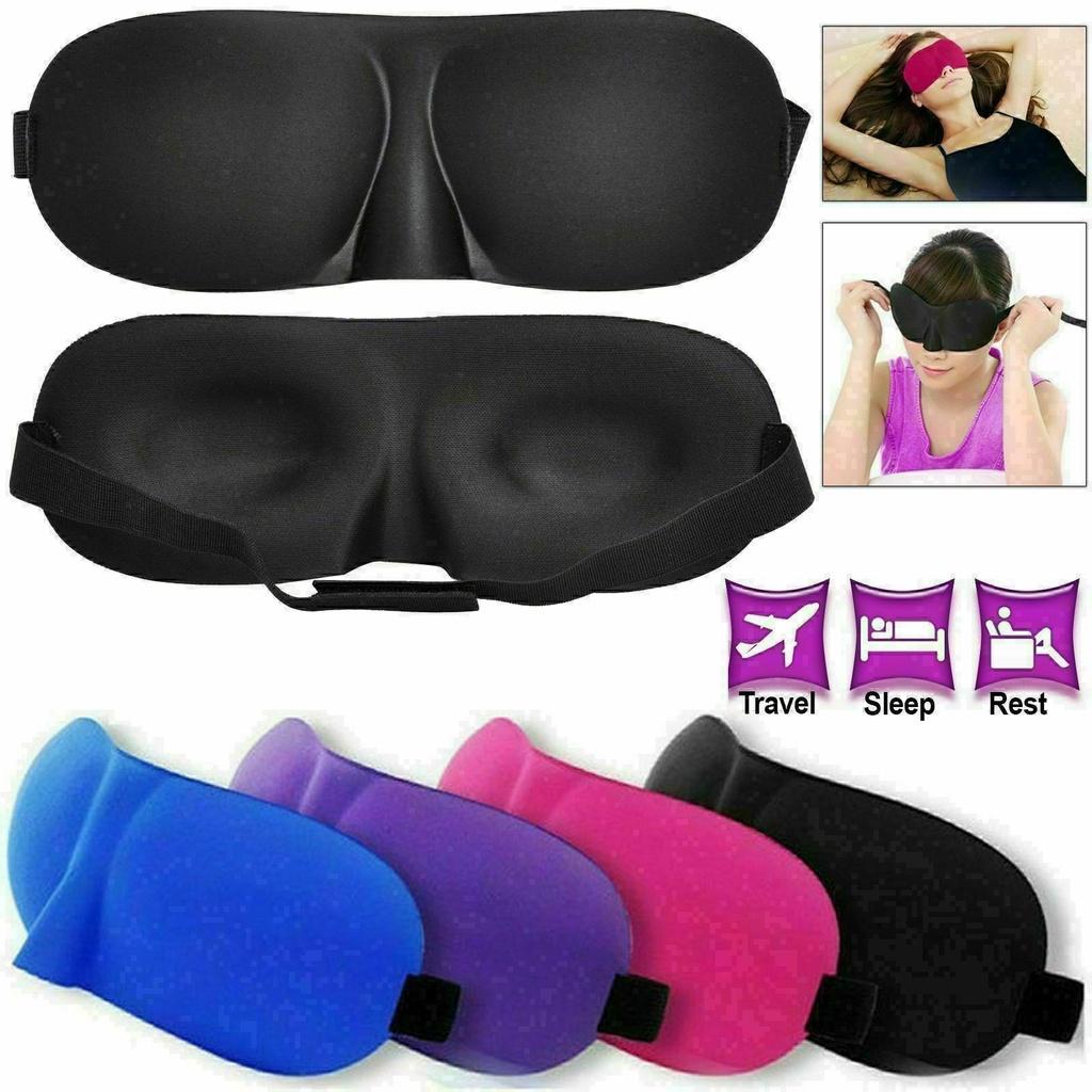3d Mask Eye Luxury Black Reusable Relaxing Night Travel Sleep Sleeping Blackout