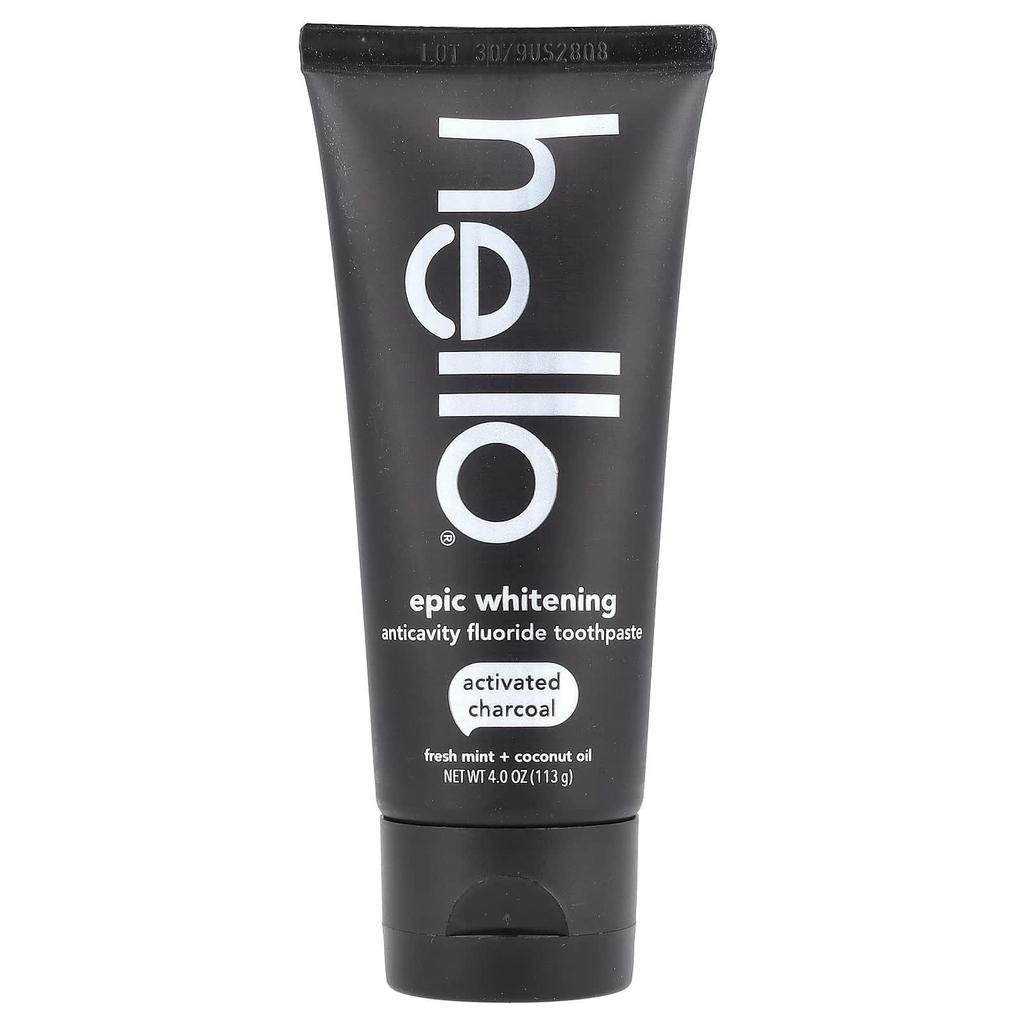 Activated Charcoal Epic Whitening Fluoride Toothpaste with Cool Mint and Coconut Oil, 113G (4.0Oz)