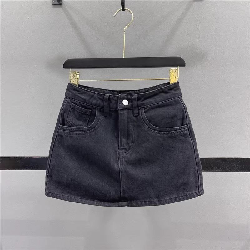 

Light Color and Water Scrubbing Denim Skirt Women s Summer 2025 Nostalgic Lined Easiest for Match High Waist A- line Short Pantskirt Trendy Ins Black [Mall Quality Edition]] L