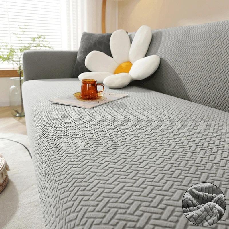 Elastic Jacquard Sofa Cover for Living Room, Stretch Slipcovers, Corner Sofa Covers, L Shape, 1, 2, 3,4