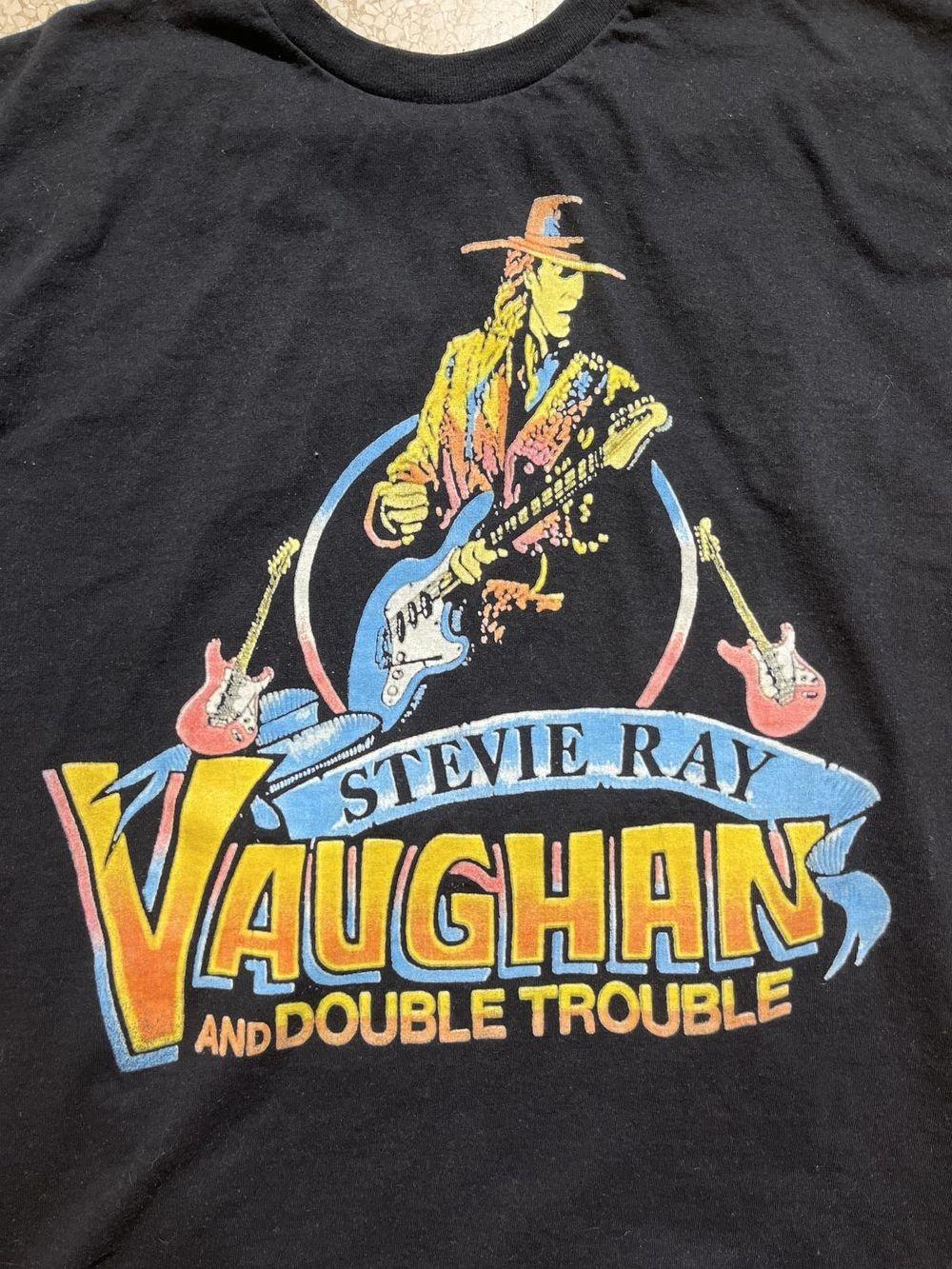 Stevie Ray Vaughan Vintage Double Trouble 1986 Black Unisex Shirt WA1424 XL