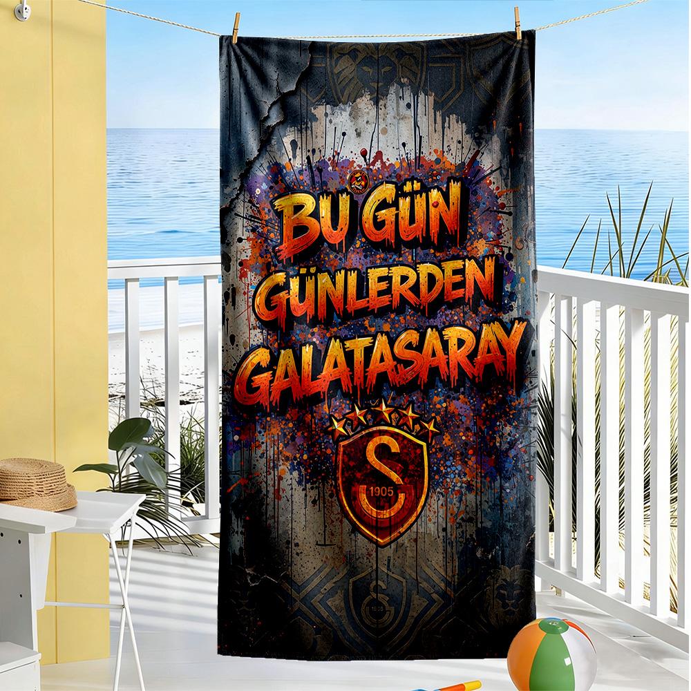 Galatasaray Beach Towel Super Soft Microfiber Quickdry Fabric Comfortable Lightweight Suitable for Swimming, Gym, Camping, Yoga Vacation