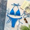 2026 Sexy Flower Halter Bikini Women Swimwear Female Swimsuit High Leg Cut Bather Bathing Suit Swim Two-pieces Bikini set K8078