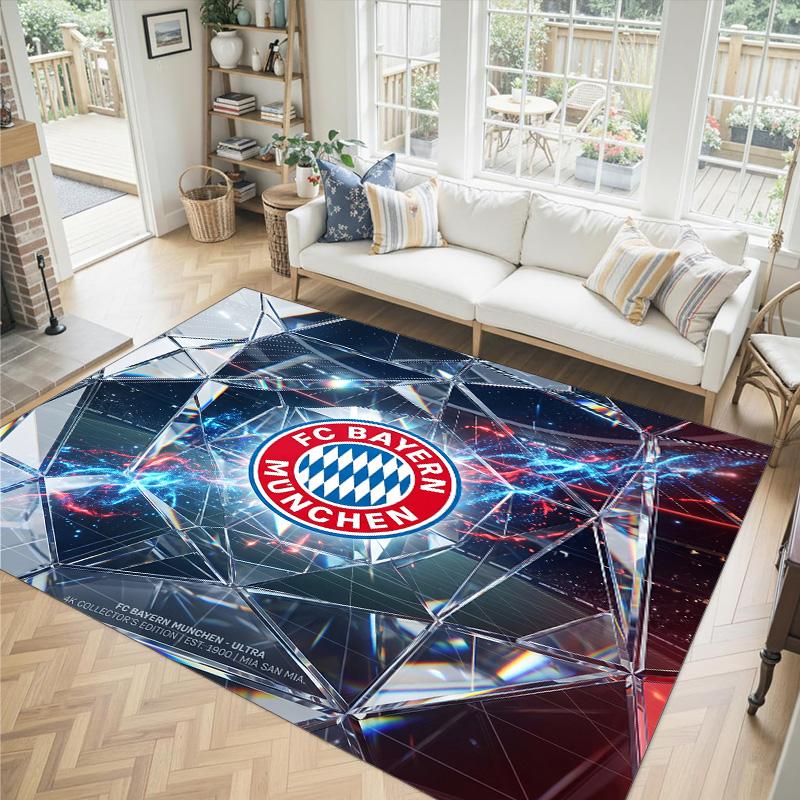 Tappeto in velluto di cristallo con design Bayern Monaco Accogliente Non?Tappeto Stampato Antiscivolo per Camera da Letto Soggiorno Ingresso