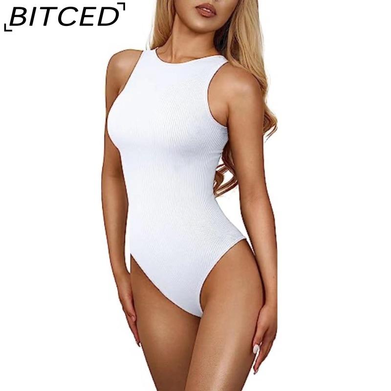BITCED Damen Sommer Body Ärmelloser Gerippter Body