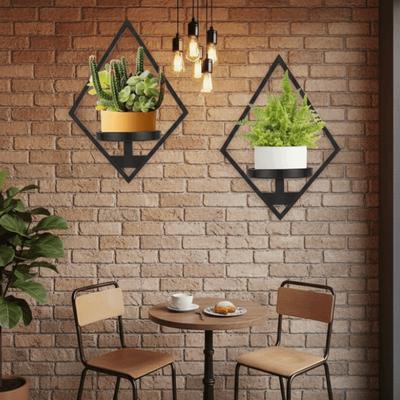 Sturdy Floating Metal Wall Plant Shelves Easy-Mount Metal Wall Plant Shelves Floating Desig Rust-Resistant