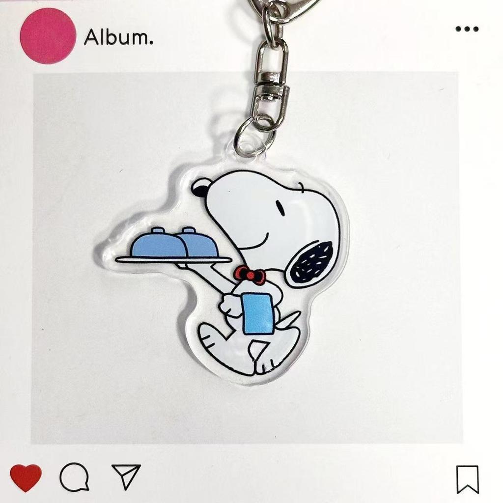 Snoopy Couple Acrylic Keychain Pendant - Cute Backpack Accessory