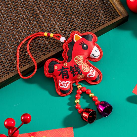 2026 Chinese New Hanging Pendant Zodiac Animal Year Horse Lucky Feng Shui Charm with Tassel/Bell