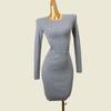 Fashion Style Silm Threaded Long Sleeve round Neck Knitting Dress Fashion Style Fashion Sexy Bodycon Dress