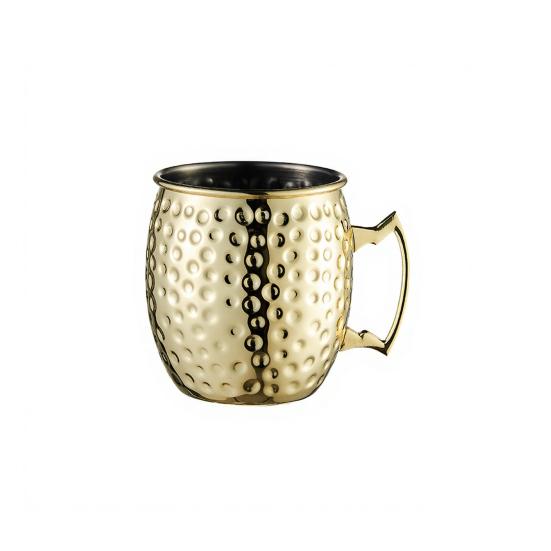 Miedziana Platerowana Kubek Moscow Mule z Młotkowanej Stali Nierdzewnej Kieliszek Koktajlowy z Podwójnymi Ściankami Izolacją Próżniową Metalowe Szklanki Barowe do Domu