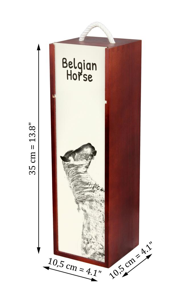 Belgian Horse - Wine Box with a Horse, Alcohol Box with Graphics, Personalized Gift Box from the Art-Dog Brand