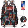 Mundo do Jogo USB Grande Capacidade Mochila Escolar para Adolescentes Estudantes Mochila de Lazer para Viagem Masculina e Feminina