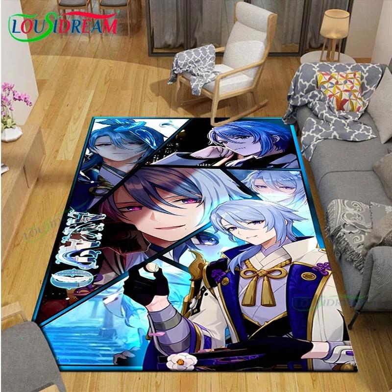 Popular Cartoon Game G-Genshin Impact Printed Carpet Living Room Anti-Skid Area Rug Kids Bedroom Mats Yoga Mat Carpet Decor Gift