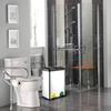 2x15 L Stainless Steel Pedal Bin Waste Separator, Capacity 30l with 2 Bins of 15l, 2 Plastic Inner Buckets, Lids, P