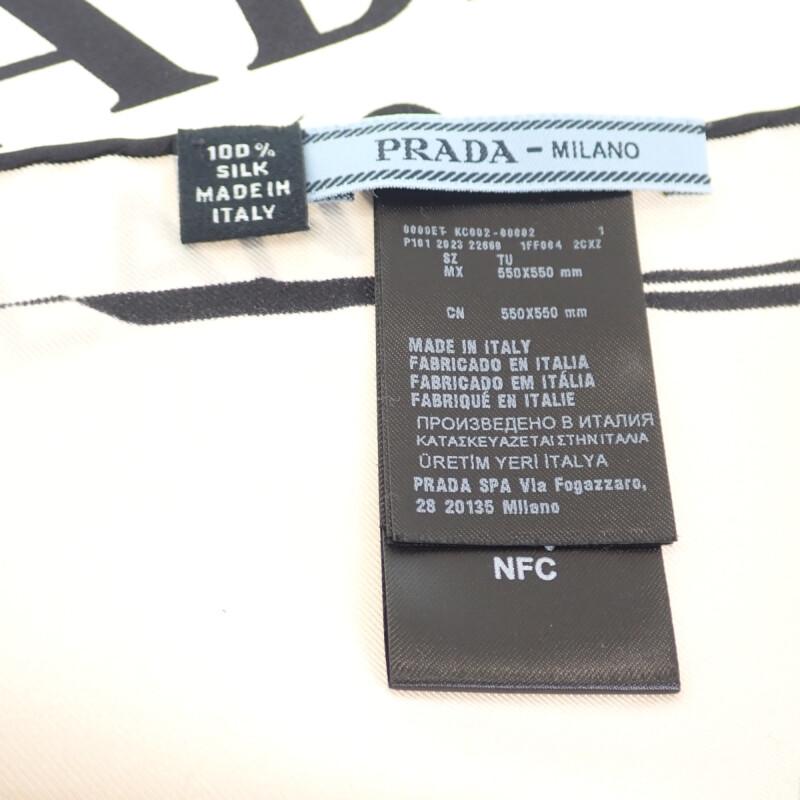 PRADA  1FF004 scarf Quartz/Beige pink silk Women