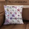 2D Pastel Star Print Decorative Throw Pillow Covers** Pattern Cushion Cover Suitable For Sofa Bedroom Car Pillow Cover