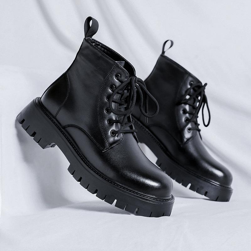 

Ботинки Martin мужские в британском стиле, высокие черные ботинки, мужские ботинки средней высоты, модные высокие ботинки для мальчиков 2115-R 44 чёрный