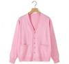Japanese Style V-Neck Long Sleeve Knit Cardigan - Solid Color Academy Uniform