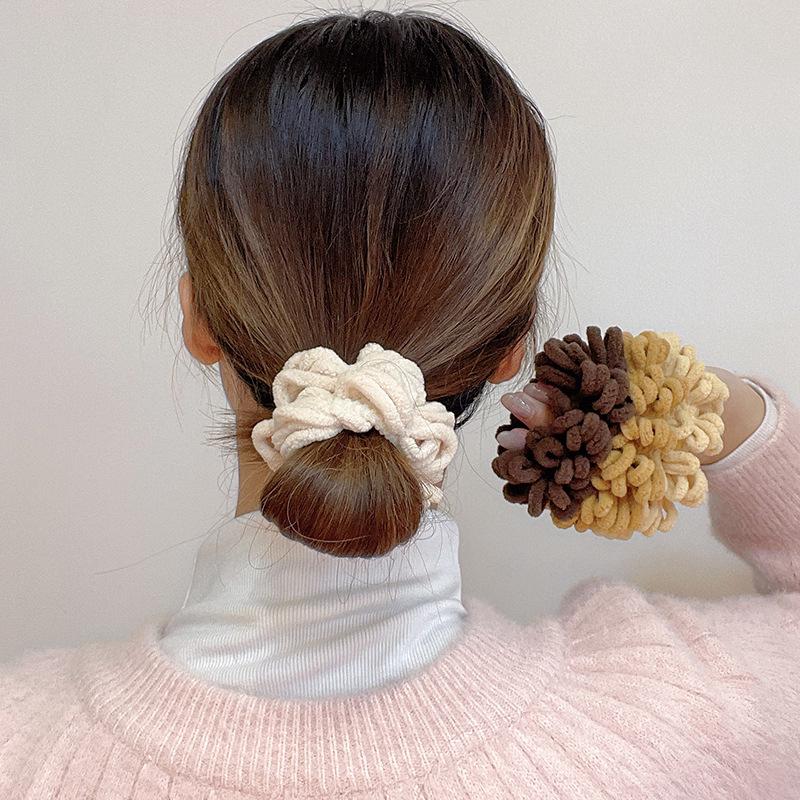 2025 Koreanischer Dongdaemun Flauschiger Haargummi Damen Breitrand Gekräuselt Temperament Haarband