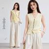 VICTORIA&VERA Women's Detachable Shawl Ice Silk Knit Top