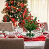 40Pcs Artificial Pine Needles Branches Greenery Faux Red Berry Picks Fake Flowers for DIY Wreath Xmas Embellishing Decorations