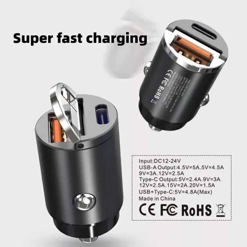 Fast Charger Car Adapter 100W Dual Port USB Car Charger Efficient & Safe Cell Phone Automobile Chargers For Laptops Mobile
