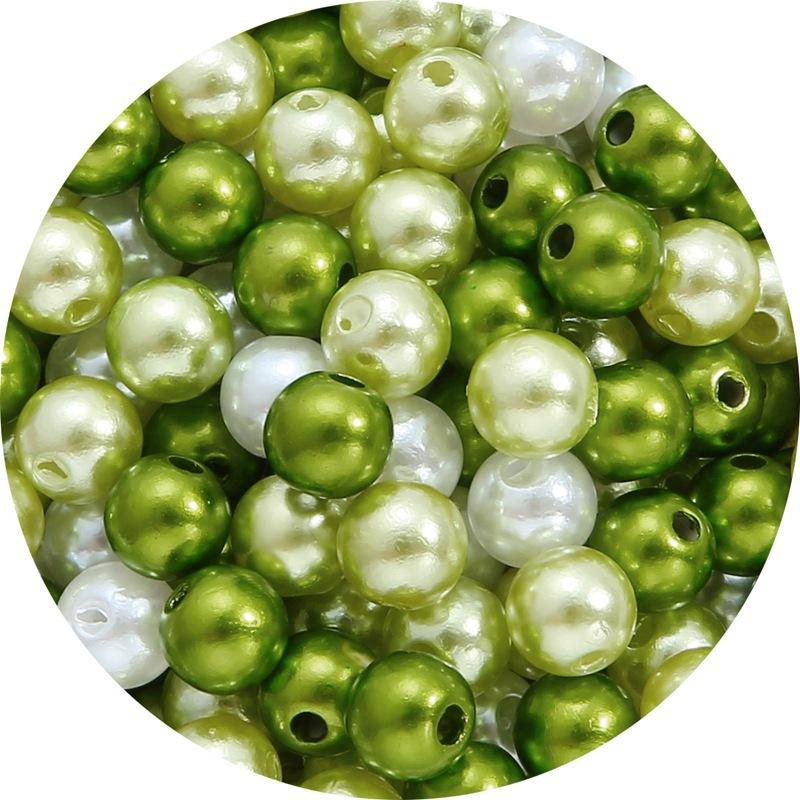 Color Abs Perforated Imitation Pearl Loose Beads Diy Hand-Woven Beaded Bracelet Homemade Jewelry Material