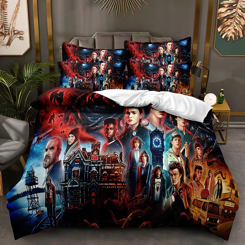 Hot Sale 3D S-Stranger Things Anime Bedding Set Baby Duvet Cover Sets Bedclothes Twin Single King Kids Adult Gift