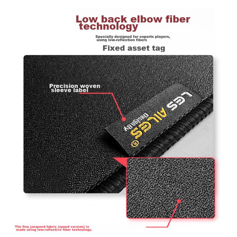 LESAILES High-Density Fiber Fine Surface Professional Gaming Mouse Pad, Medium-Sized Edge-Locked Computer Desk Mat, Red And Black, 300*250*4mm