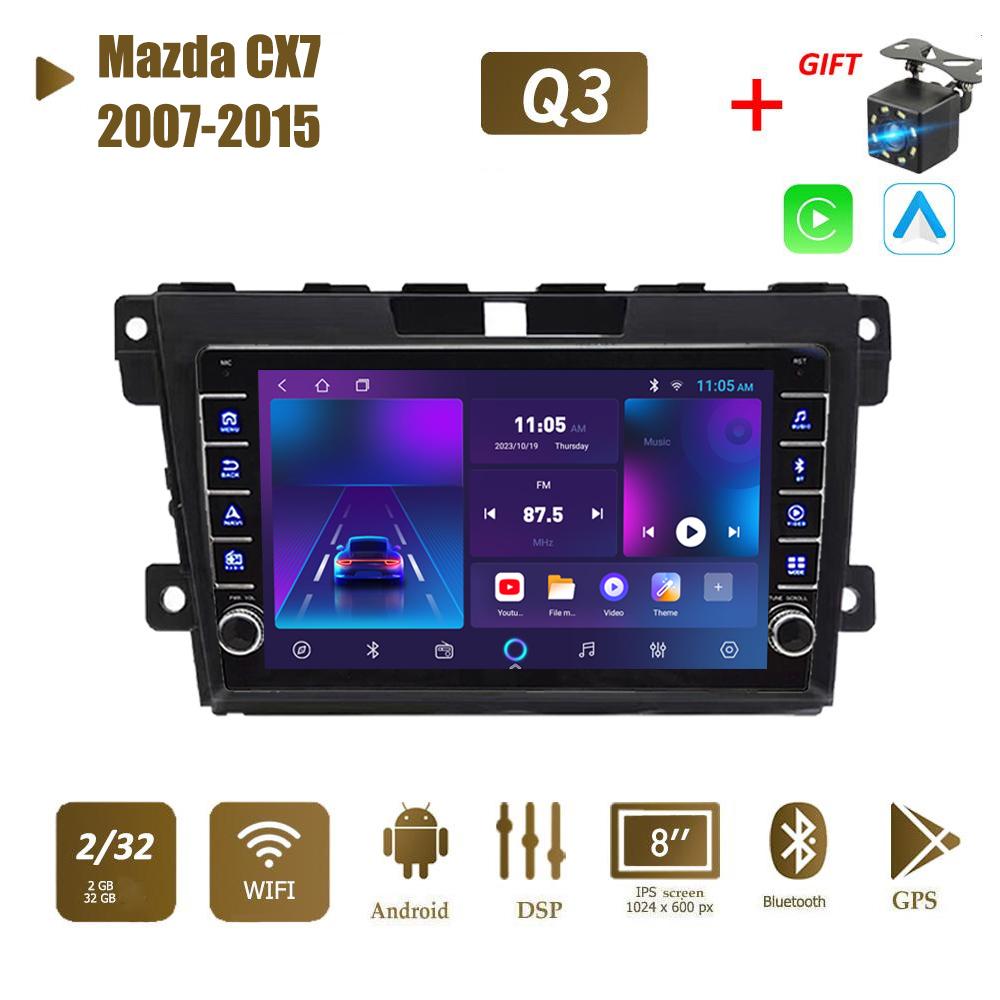 

icreative Мультимедийный видеоплеер на базе Android для Mazda CX7 2007-2015 с кнопочной ручкой Carplay WiFi BT 2 Din 2 + 32 ГБ