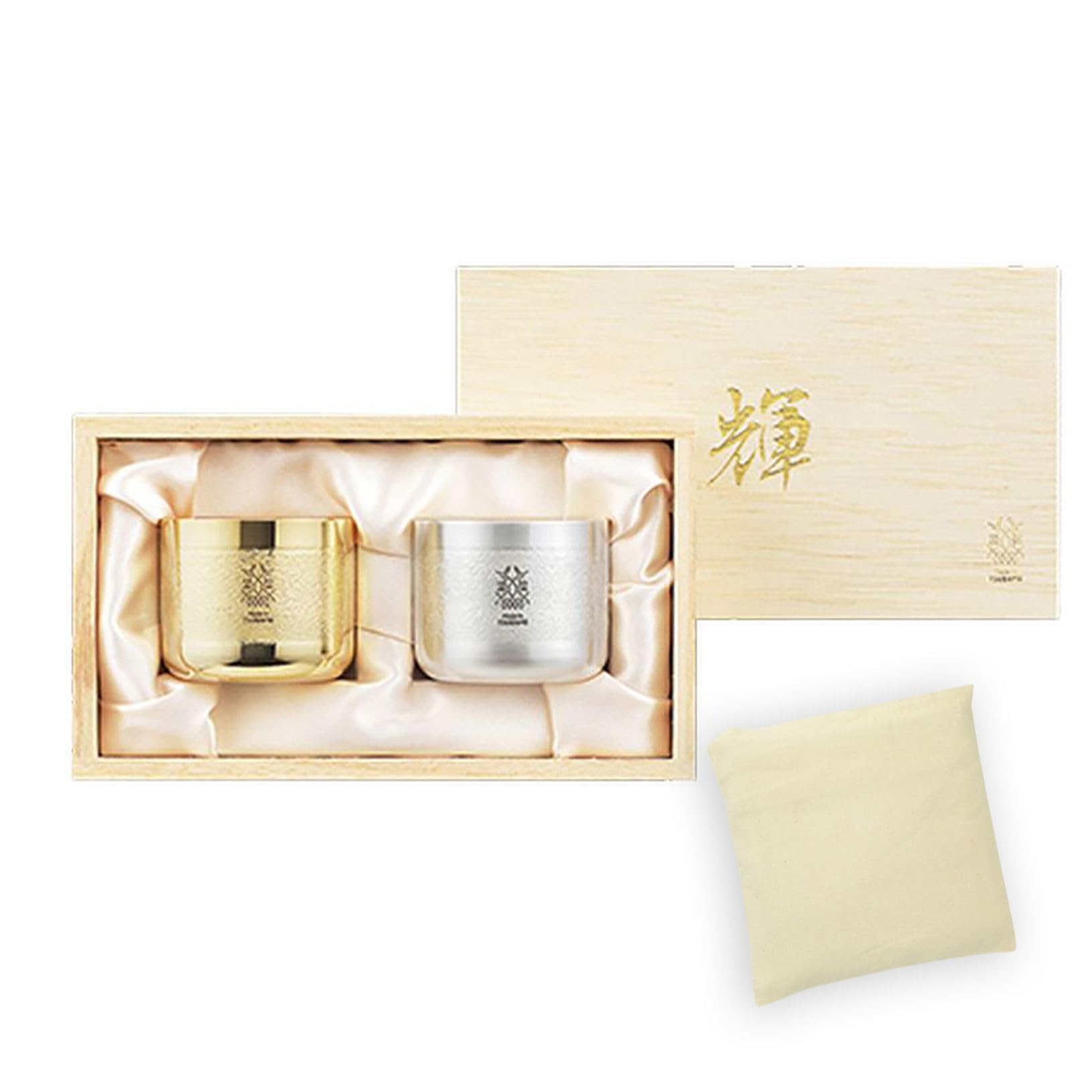 

Чистая медь Саке Золото и Сделано в Японии Вьетнам J-kitchens Бокалы, Серебро, Набор из 2 штук, 90 мл, (Набор простых сумок)