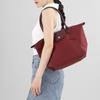 LONGCHAMP Le Pliage Green Recycled Canvas Shoulder Bag Medium Women's Pomegranate 2605919P98