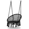 Stork's Nest Swing Hanging Chair Garden Boho for Home Garden 120cm Black