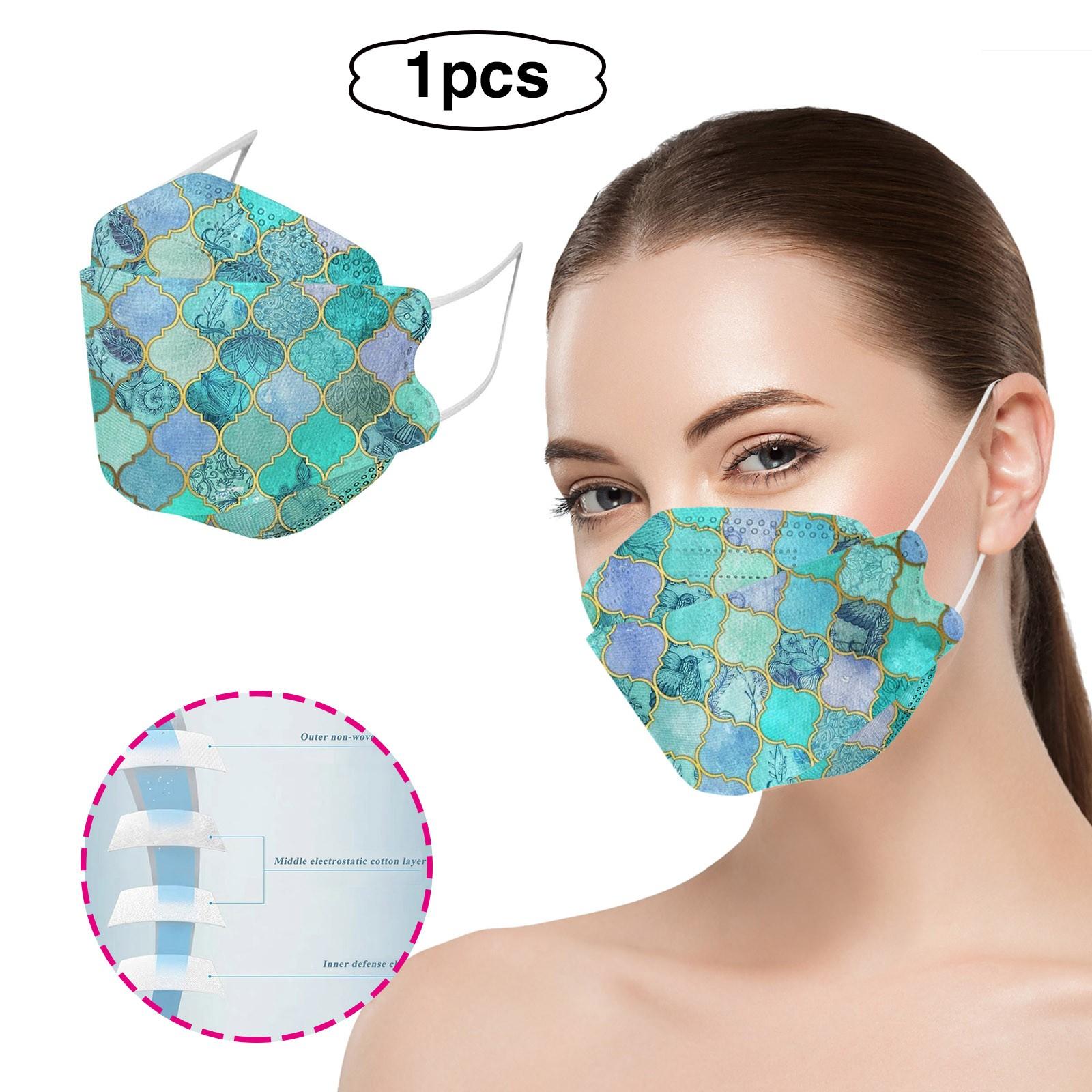 

Взрослая защитная маска для лица с градиентным принтом и принтом «рыба» на открытом воздухе 20X8CM