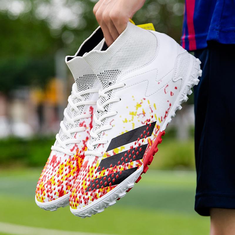 2025 new high-top mandarin duck football shoes men's broken nails children's girls AG long nails student training sports shoes