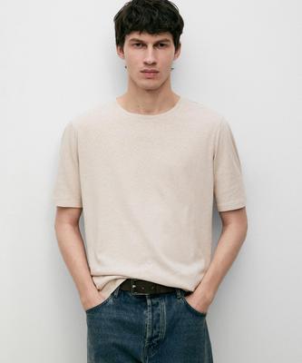 Masimodutti Linen Blend Short Sleeve T-Shirt