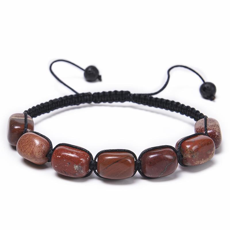 Adjustable Handmade Woven Natural Stone Crystal Beaded Bracelet
