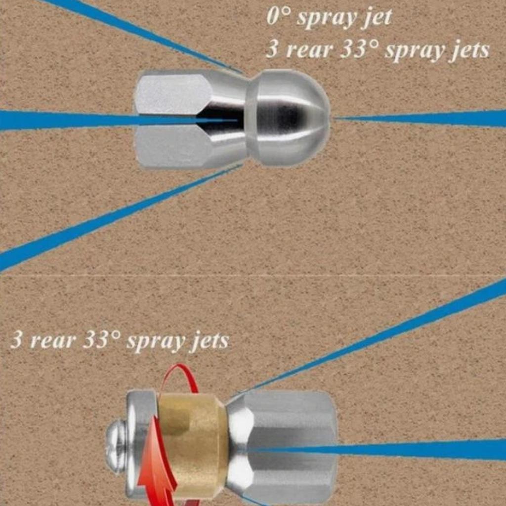 1Pcs Stainless Steel Quick Connect 1/4 Thread Pipeline Cleaning Rotating Spray Head Water Mouse Head Set Nozzle Tools