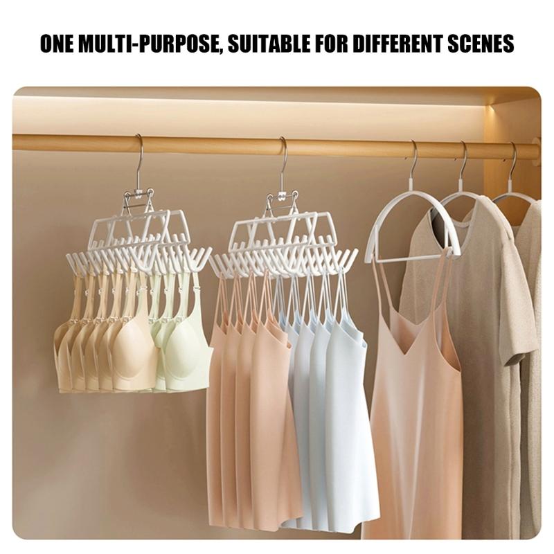 Carbon Steel Clothes Hanger with PVC-Coated Hanging Spots and Folding Frame for Bras, Belts, Hats, and Camisoles
